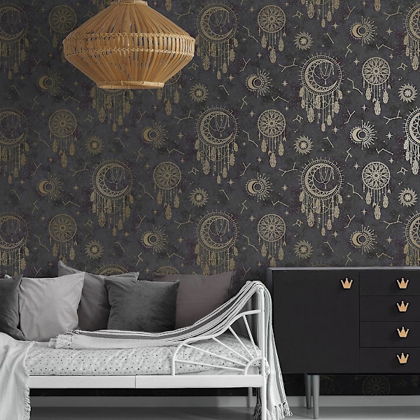 Drømmefanger Tapet Holden  (FMY) Black/Gold