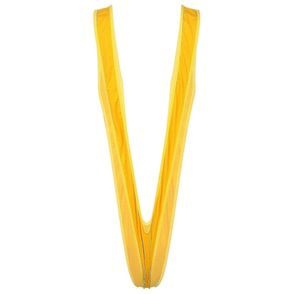 Monokini Baddräkt i Ett Stycke för Män, Enfärgad Djup V-ringad Bodysuit Mankini Badkläder Strandkläder (FMY) One Size Yellow
