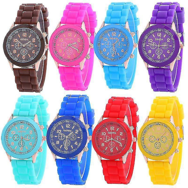 Unisex Women Mens Boys Girls Geneva Silicone Jelly Sports Quartz Wrist Watch New XH  (FMY)