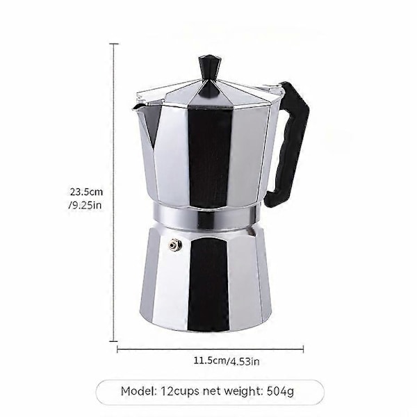Klassisk Aluminium Moka Potte 1-Kops Bærbar Espressomaskine til Hjem & Udendørs Brug, Perfekt Gave til Kaffeelskere (FMY) 6 Cups 10.14oz