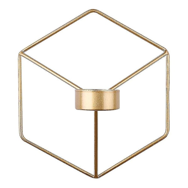 Pohjoismainen tyyli 3D Geometrinen Kynttilänjalka Metalli Seinäkynttilänpidin Koti Koristeet (FMY) gold