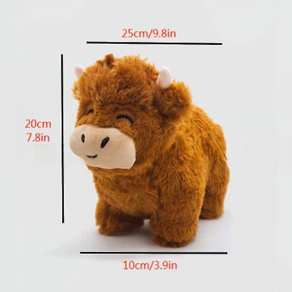 Adoptér en Highland Cow Plys - Sød Ko Fyldt Dyr Blød Ko Figur Legetøj~au (FMY) 25cm NO BOX