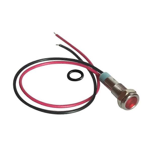 6 stk. 6mm 24V LED Metal Indikatorlampe med Ledningsender (FMY)