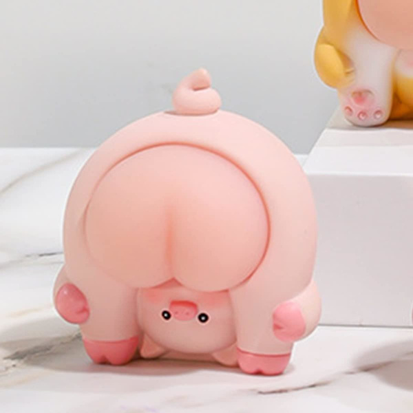 Mjuk Squishy Rumpa Leksak Mjuk Squishy Rumpa Prydnad Kan Klämma Q Bomb Rumpa Prydnad Avstressande Leksak Söt Rolig Nyhet Cartoon Silikon Avlastningsleksak   (FMY) pink