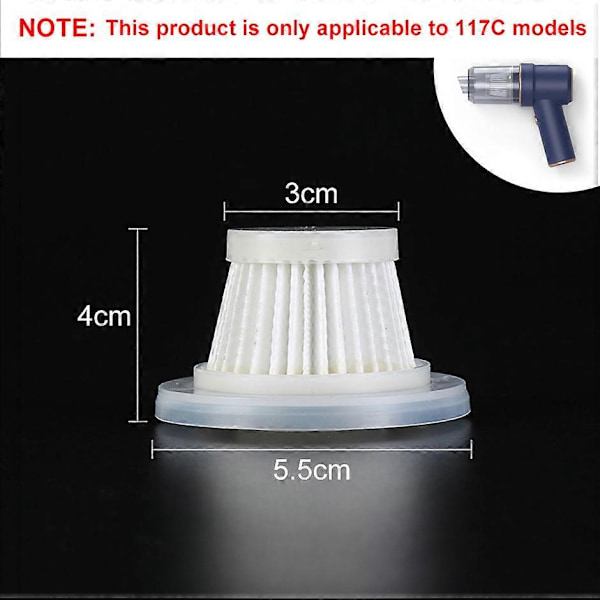 Bil Støvsuger HEPA Filter til LT-117 Støvsuger Vaskbart Filter til 117C/117CD/117CG Model (FMY) 2 Pcs