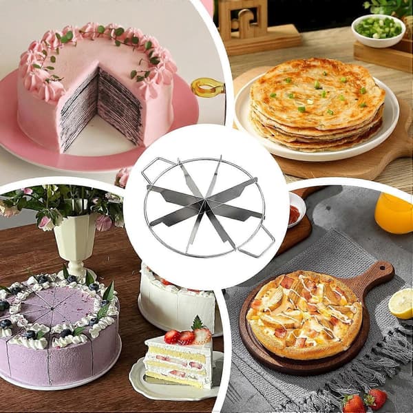 Kakekutter og -deler i rustfritt stål for jevne 8 snitt, pizzakutter og ostekutter (FMY)
