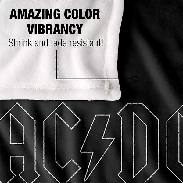 ACDC Teppe, Back in Black, Silkemyk Supermyk Throwascf419 (FMY) 50x40in 100x125cm