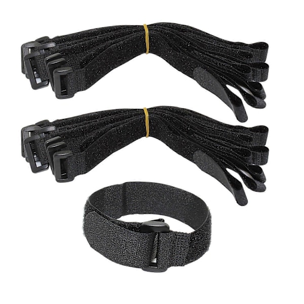16-pack Högkvalitativa Nylon Kabelband med Haken och Slinga, 30 cm x 2.5 cm, Svart (FMY)