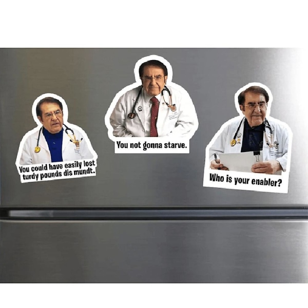 3 st/set Dr. Now kylskåpsmagneter, Dr. Nowzaradan roliga kylskåpsmagneter dietstöd, kökstillbehör (FMY)