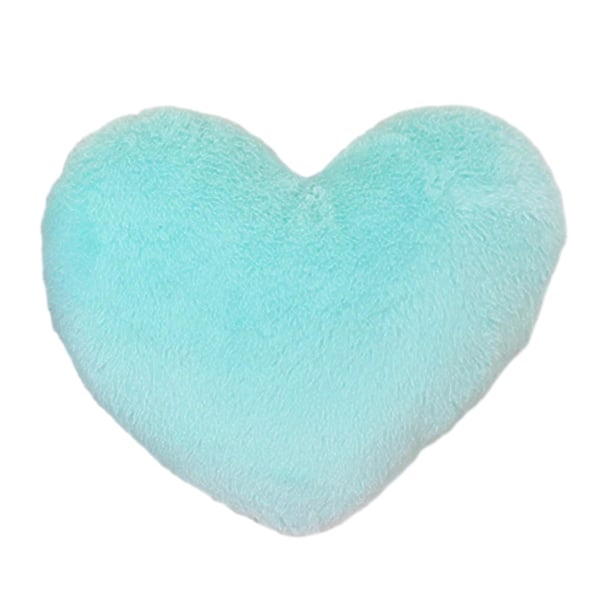 Plush Plysch Hjärtformad Kudde Mjuk Bekväm Fluffig Dekorationskudde för Hem Sovrum (FMY) Mint Green