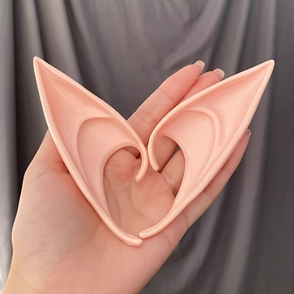 [Hurtig Ankomst] 1 Par Bløde Latex Elf Ører - Fantasy Cosplay Rekvisitter til Alien, Fe, Goblin Rollespil LARP Kostume Tilbehør - Holdbare, C  (FMY) 2pcs