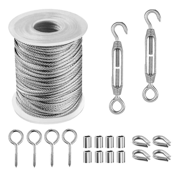 Stainless Steel Wire Rope, Hanging Stainless Steel Rope, Outdoor Clothesline, Outdoor Steel Clothesline, Outdoor Wire Rope, Clothesline (15m)  (FMY)