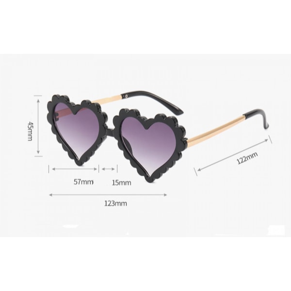 Aveki barnsolglasögon färgad båge polariserat UV-skydd Söta hjärtformade solglasögon för flickor Rosa (FMY)