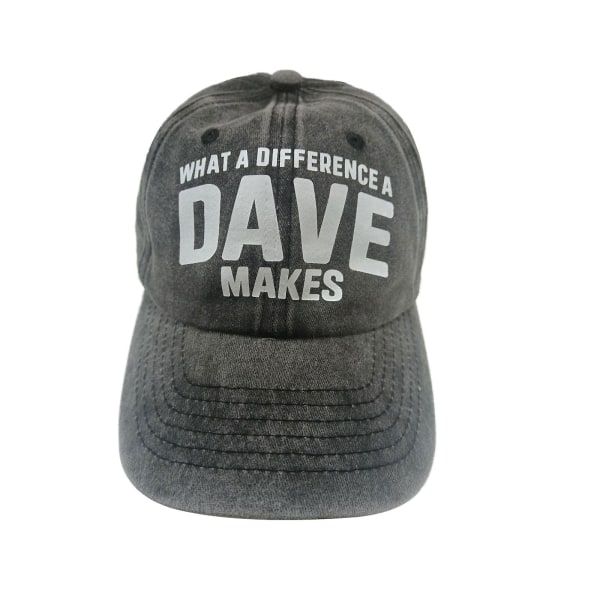 What A Difference A Dave Makes Hat Menn Baseball Caps Cool Cap  (FMY) Grey