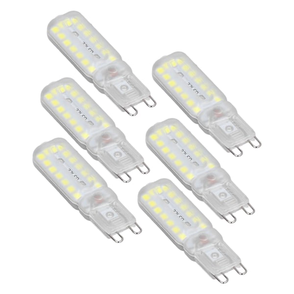 6 kpl G9 LED-lamppuja 7W Himmennettävä 360° Valaistus Korvaava lamppu seinä-, pöytä- ja kaappivalaisimiin Valkoinen valo 220-240V (FMY)