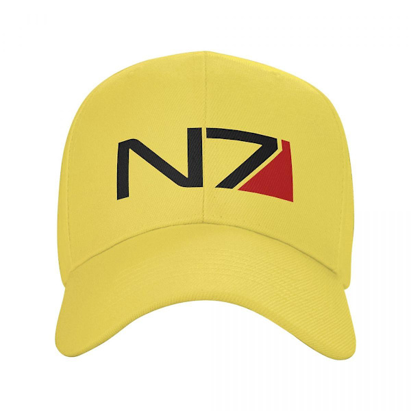 Mass Effect N7 Baseball-lippis Naiset Miehet Säädettävä Trucker Hat Urheilu (FMY) Yellow Trucker Hat