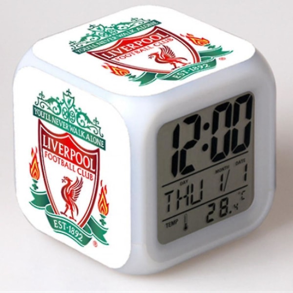 Football League Colorful Alarm Clock, Led Digital Color Changing Square Väckarklocka, Creative Väckarklocka Giveaway Gift (form L) (FMY)