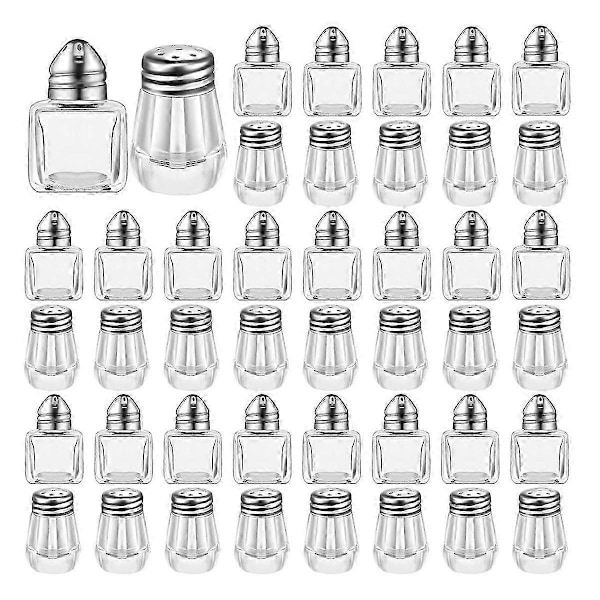 Mini Salt- og Peberbøsser Klare Krydderibøsser Små Krydderibøsser Gennemsigtige Krydderibøsser (FMY) Silver