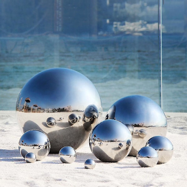 5 stk rustfritt stål speilpolerte hule kuler reflekterende hagekule flytende damkuler globe (FMY) 50mm