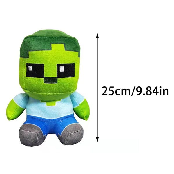 Creeper plysjdukker, baby gris, zombie Steve spill rundt utstoppede leker gave (FMY) Zombie