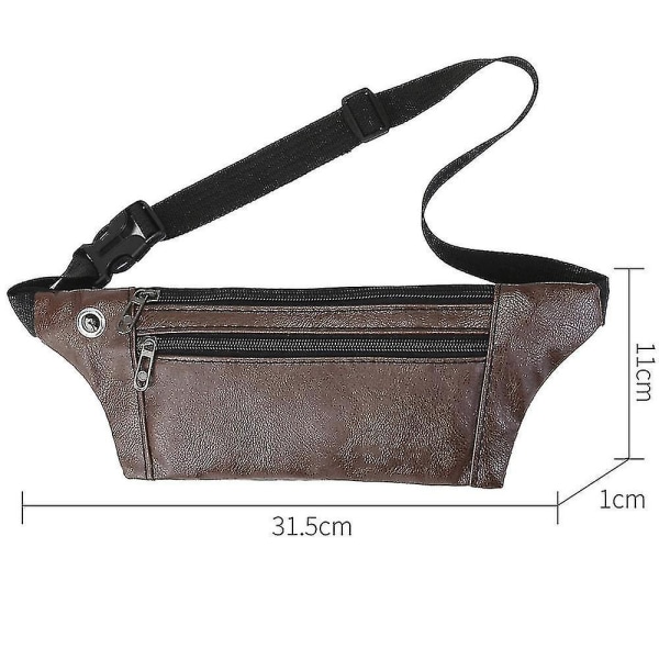 Fashion Retro Waist Bag Pu Leather Messenger Bag Chest Bag Outdoor Leisure Sports Invisible Belt Bag For Travel Festival Cycling Running Hiking  (FMY)