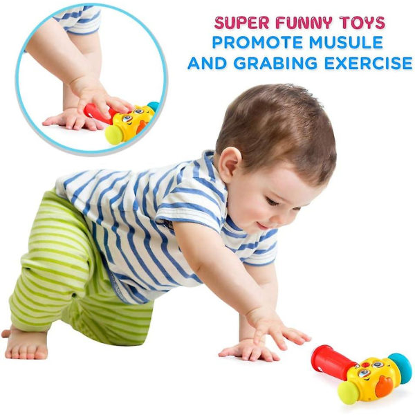Babylegetøj til 1 år gammelt babyhammerlegetøj - let og musiklegetøj i 12 til 18 måneder op | Spædbørnslegetøj Funny Baby Hammer Toddler (FMY)