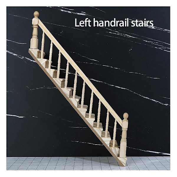 1:12 DIY Miniatyrtillbehör Höger Trappräcke Trä Möbel Leksak Barnpresent Jul M  (FMY) As Shown