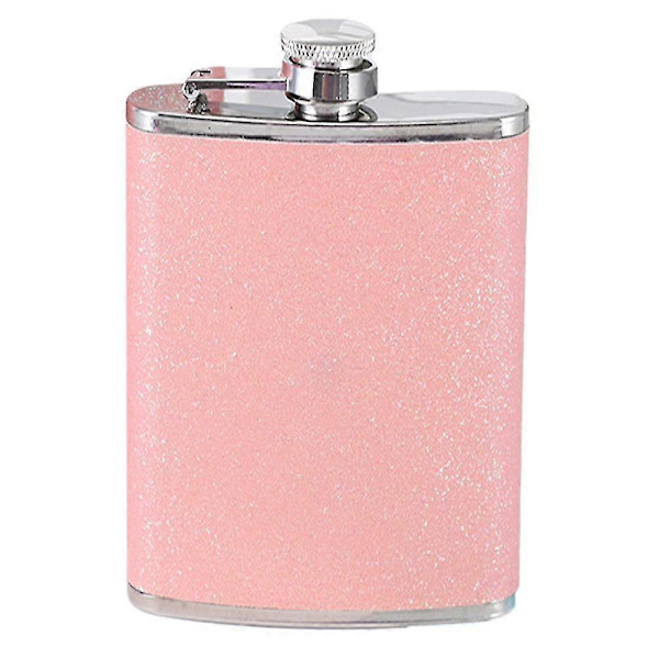 Rustfri stål hip flask med farverigt glitter - Rummer 6 ounce (FMY)