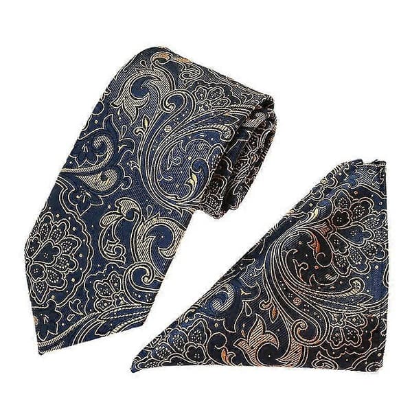 Herrslipsar Set om 3 Paisley Randig Slips Kostym Bröllopspresent (FMY) green