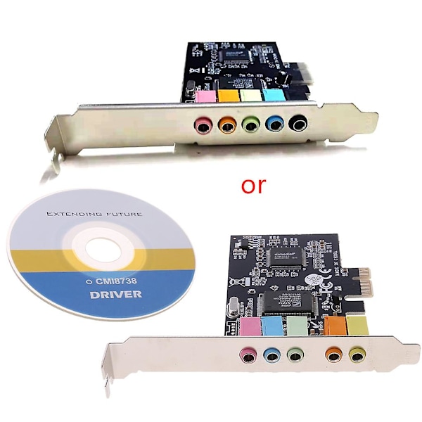 PCI-e Lydkort Digitalt 5.1 Solid Kondensatorer Cmi8738 Chipset + Barrier (FMY) standard