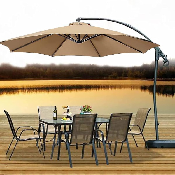 Ersättnings Parasollöverdrag - 6 Ribbor - 2m - Vattentätt - UV-skydd - Ersättnings Tyg - Beige (FMY) 6 bone umbrella