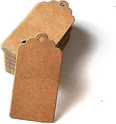 100 st Kraftpapper Presentetiketter - Bruna Rektangulära Hantverkshängeetiketter (FMY)
