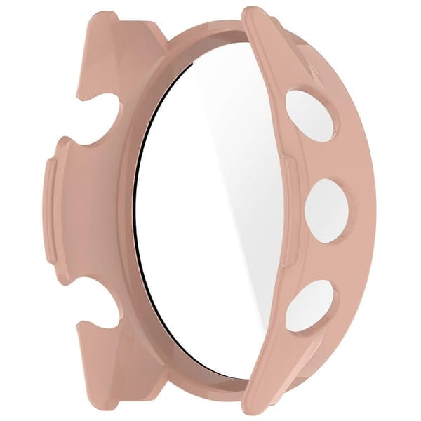 För Garmin Forerunner 570 47mm Klockfodral WANLONFENG PC Ram Skydd med Härdat Glas Skärmskydd (FMY) Pink Pink