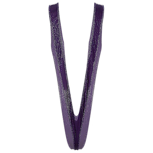 Monokini Baddräkt i Ett Stycke för Män, Enfärgad Djup V-ringad Bodysuit Mankini Badkläder Strandkläder (FMY) One Size Purple
