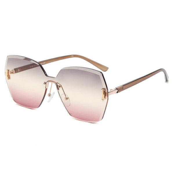 Solglasögon i kristallskurna bågar för damer, UV-skydd, diamantsolglasögon för damer----guld båge trefärgad (FMY)