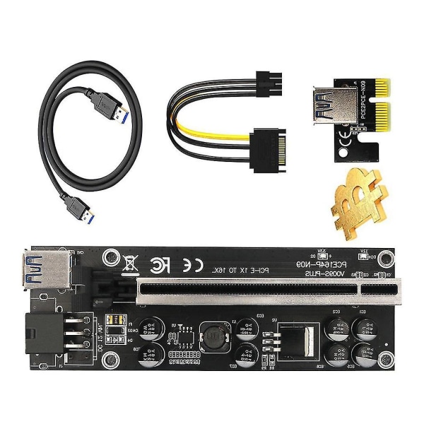Förstärk Pci-e Slot Pci-e Riser Dedikerad för Miner Mining USB 3.0-kabel