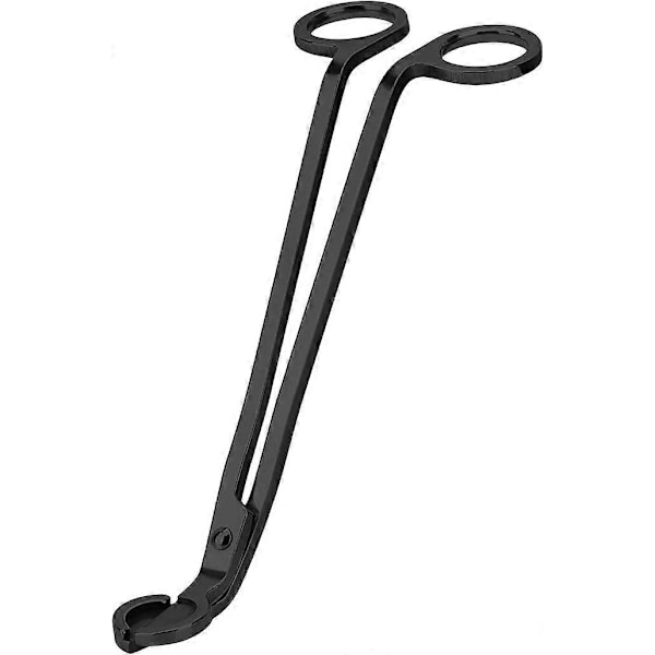 Kynttilän sydänleikkuri, kiillotettu ruostumaton teräs sydänleikkuri, sakset, ulottuu syvälle kynttilöihin palaneiden sydänten leikkaamiseen, (Musta) 18 x 6 x (FMY)