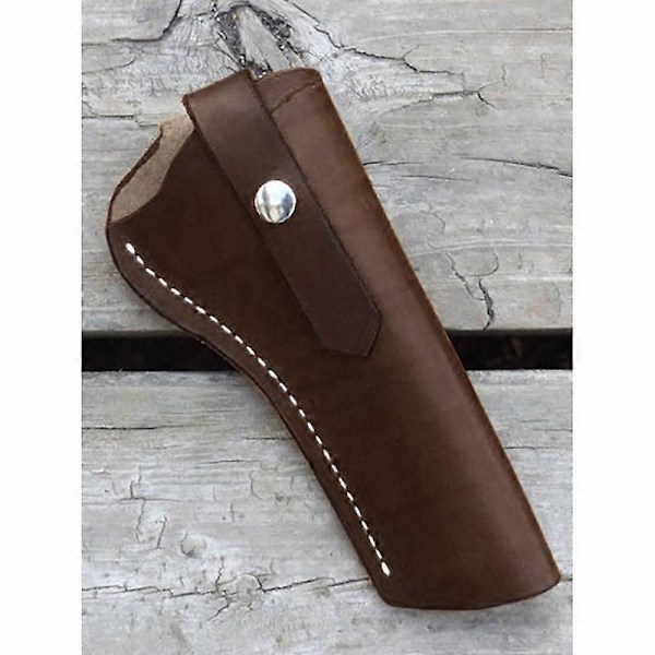 Western Cowboy Gunfighter Revolver Hölster Rig Läder Pistolhållare Steampunk Bältesväska Drop Loop LARP Kit För 6 Tums Pipa black