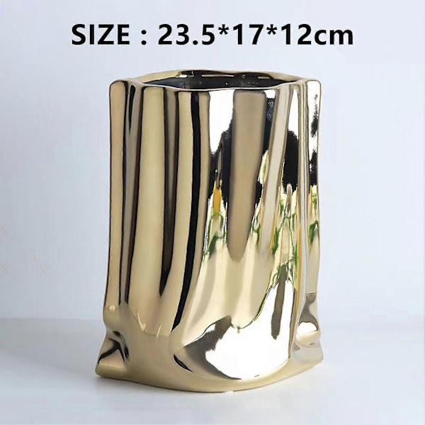 Keramisk Blomvas Stor Kapacitet Guld & Silver Centerpiece Vas För Hem Modern Bondgårdsdekor (FMY) Gold Extra Large