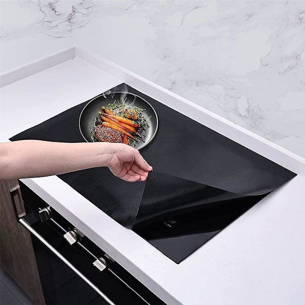 Induksjonsplatebeskyttermatte 20,4x30,7 tommer, elektrisk komfyrbrennerdeksler mot riper som glass (FMY) Black