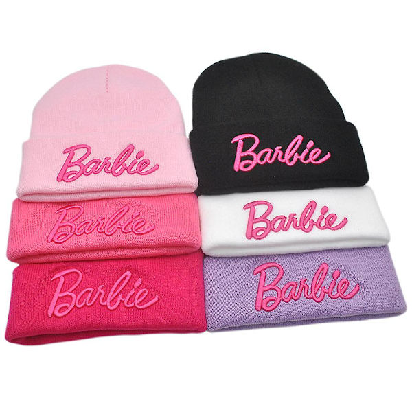 Naisten Barbie-neulepipo, talviulkoilupipo Barbie-faneille lahjaksi (FMY) Rose