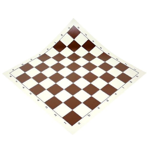 Klassisk Brett for Sjakk, Rullbar, Flat, Internasjonal Sjakk (FMY) 43cm Coffee