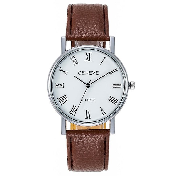 Gutteklokke Mannlig Student Business Casual Mote Trend Klokke Med Digital Overflate Armbånd (FMY) White brown