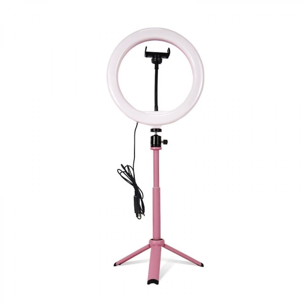 Foto Led Selfie Ring Fyld Lys 10 tommer Dæmpbar Kamera Telefon 26 cm Ring Lampe Til Makeup Video Live Studio Pink (FMY)