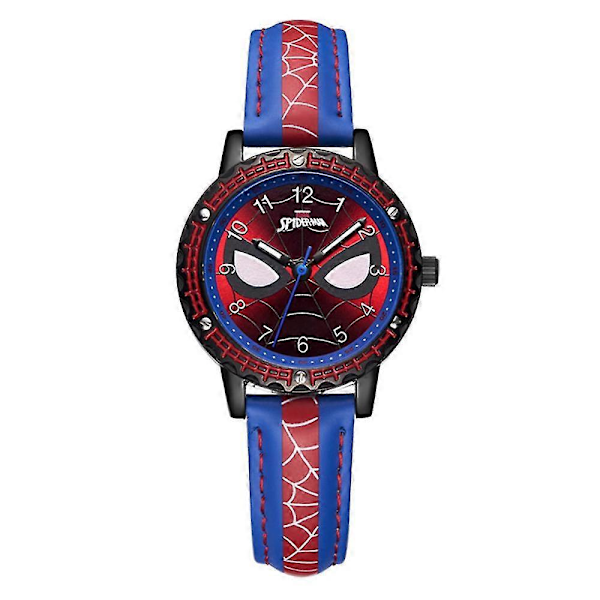 Spiderman Hieno Valoefekti Rannekello Lasten Vedenpitävä Analoginen Kello Pojat Tytöt Lasten Syntymäpäivälahja (FMY) Blue Red