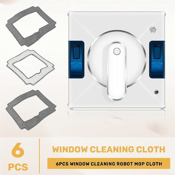 6 st Moppduk Handduk Dammdduk Rengöringsduk för LIECTROUX YW509 (FMY) Gray