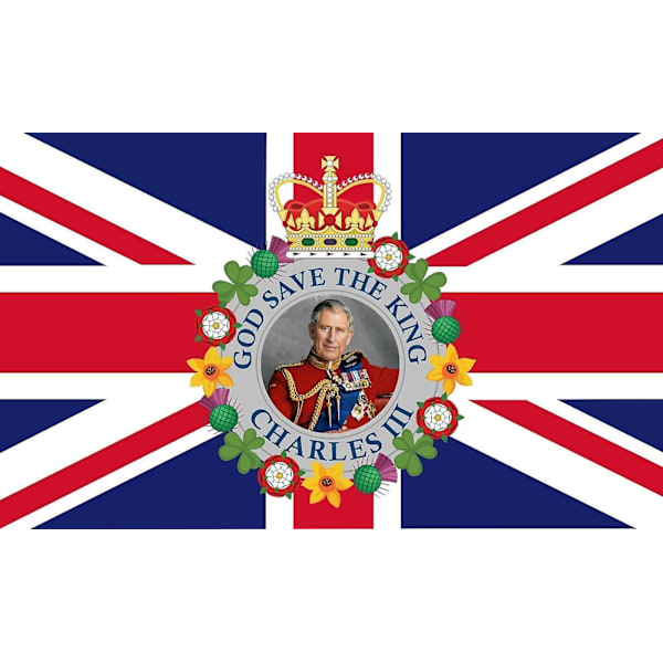 Uusi kuningas Charles 111 -lippu 5x3ft Limited Edition Prince Charles New King -lippu  (DPD)  (FMY)