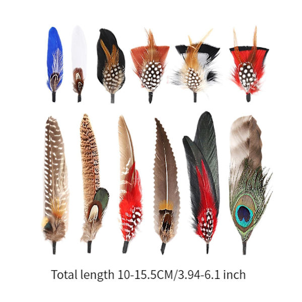 Hattefjer Cowboy Hat Feather til Fedora Hatte Kostume Julefest Hatte Style A (FMY) Style B Total length 10cm-15.5cm