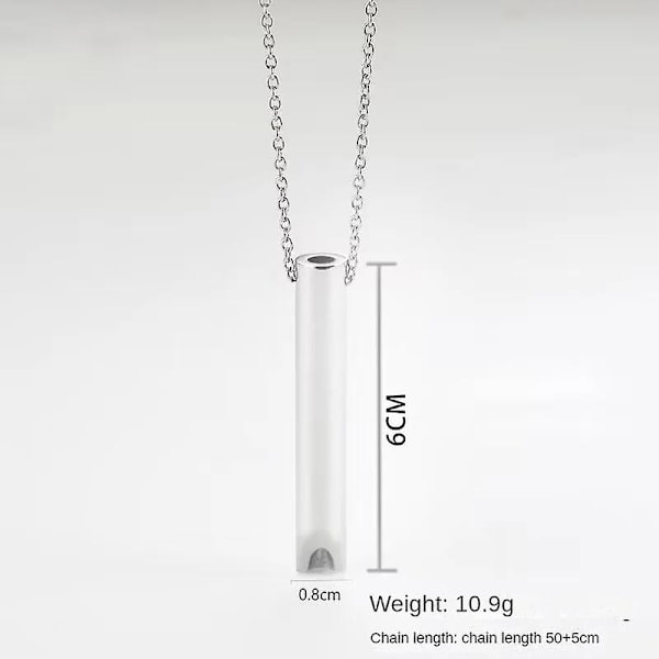Ångest Halsband, 6cm Hänge Minska Stress Andnings Halsband Halsband Avslappnande Muskler För Hem För Män Kvinnor  (FMY) silver