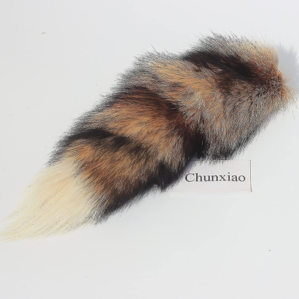 Sunny Fox Tail Fur nøkkelring - Supper Enormt og luftig Cosplay Toy Handbag Accessories (FMY)